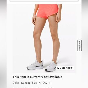 Lululemon speed up shorts